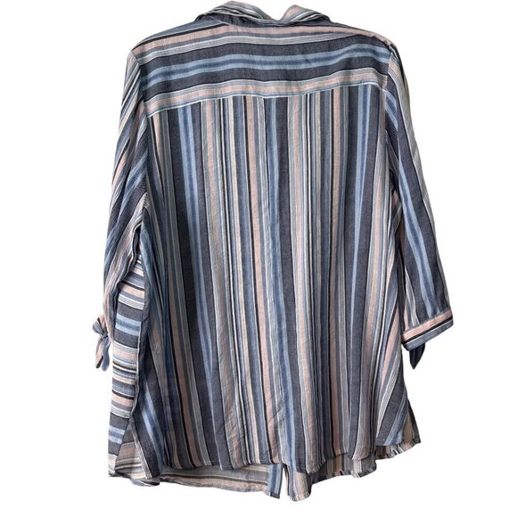 Catherine's Women's Light Weight Rayon Blend Striped Blouse Size 1X (18,20) - Picture 7 of 10